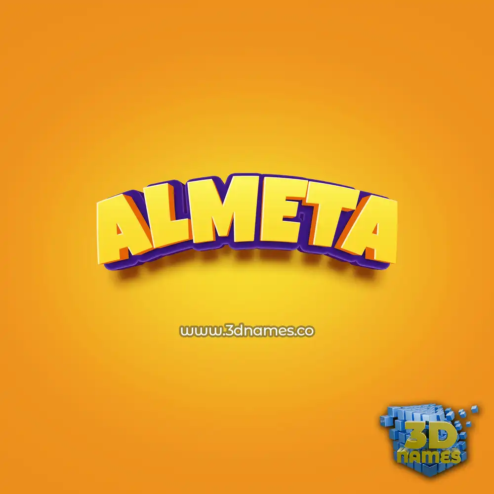 almeta in Orange Toon style - 3D name wallpaper
