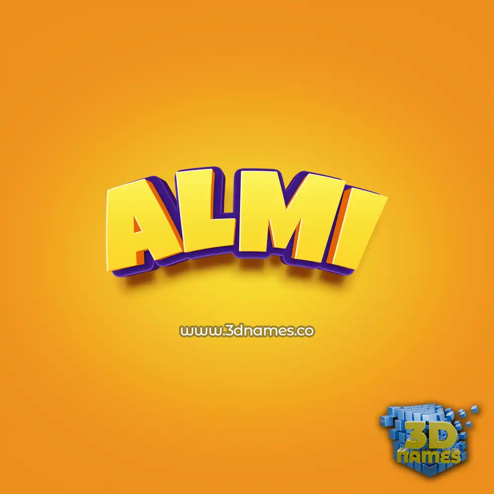 almi in Orange Toon style - 3D name wallpaper