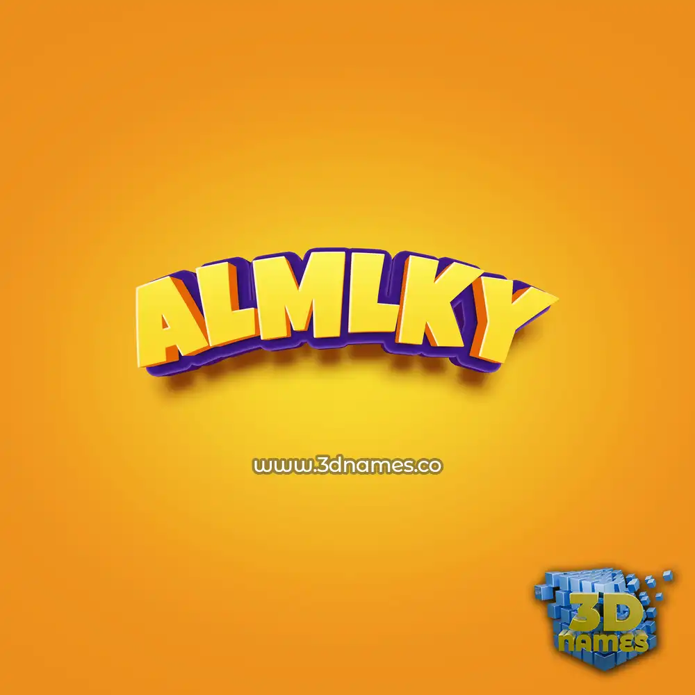 almlky in Orange Toon style - 3D name wallpaper