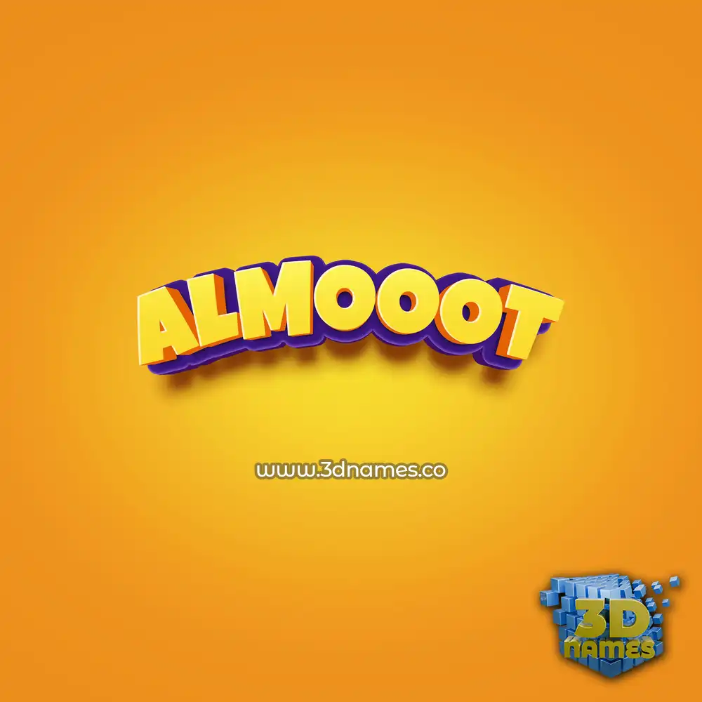 almooot in Orange Toon style - 3D name wallpaper