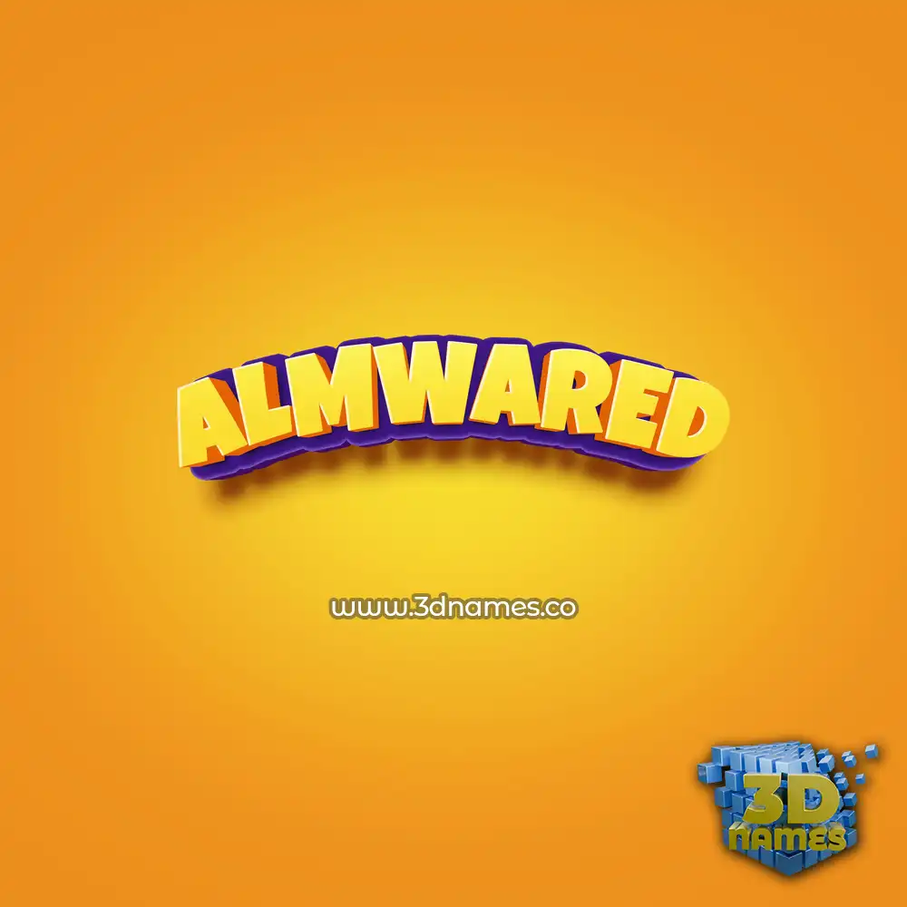 almwared in Orange Toon style - 3D name wallpaper