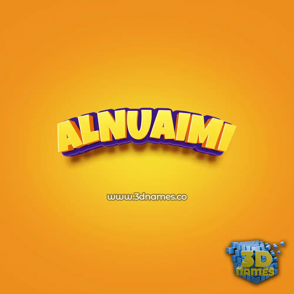 alnuaimi in Orange Toon style - 3D name wallpaper