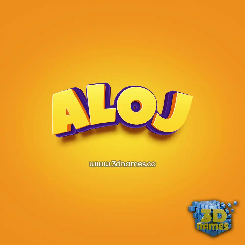 aloj in Orange Toon style - 3D name wallpaper