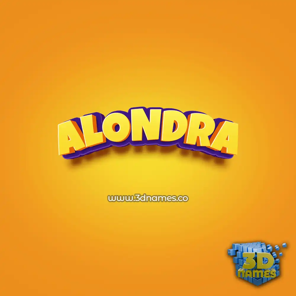 alondra in Orange Toon style - 3D name wallpaper