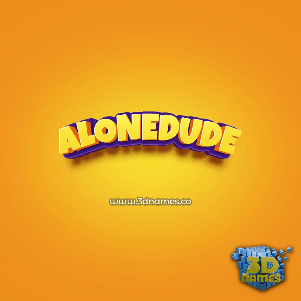 alonedude in Orange Toon style - 3D name wallpaper