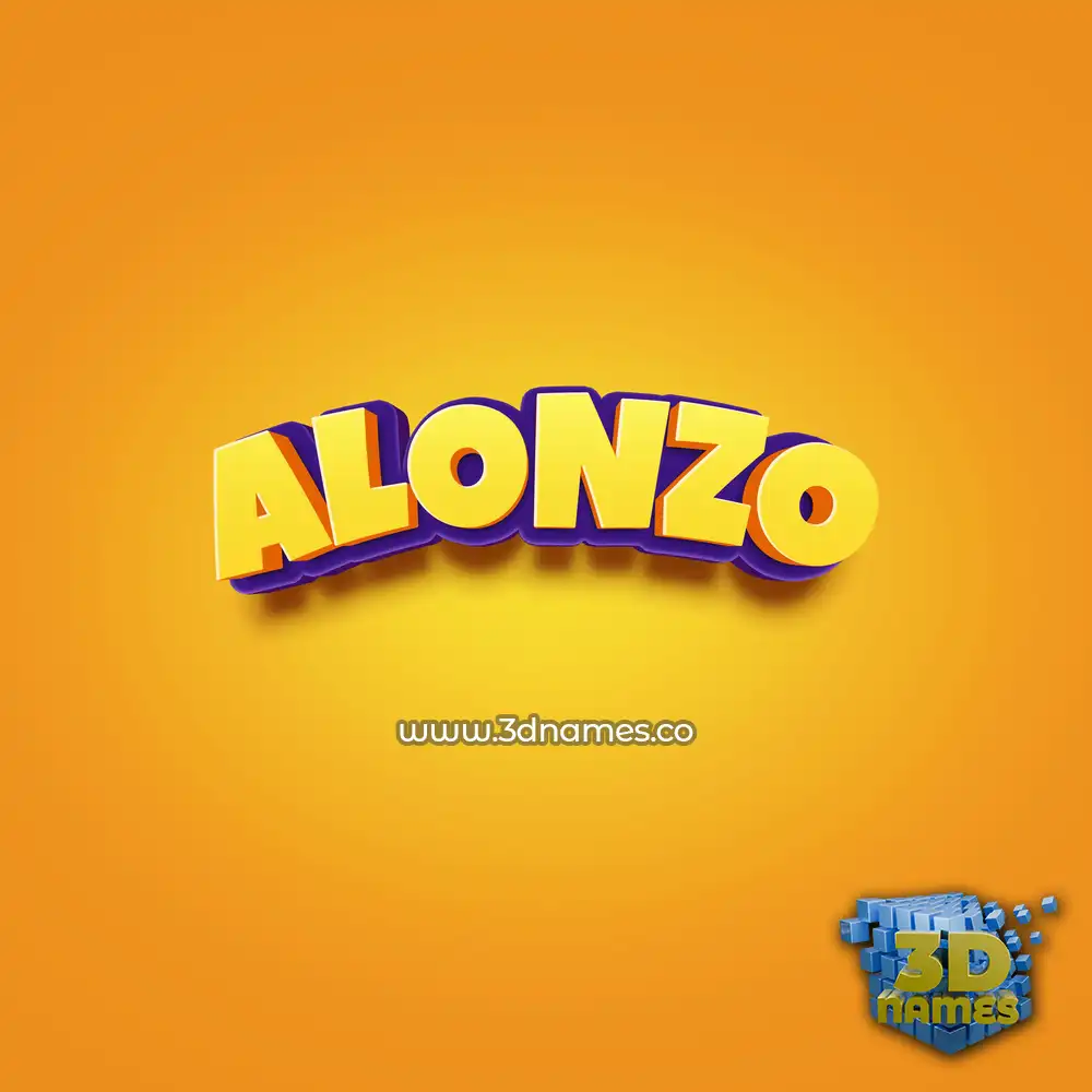 alonzo in Orange Toon style - 3D name wallpaper