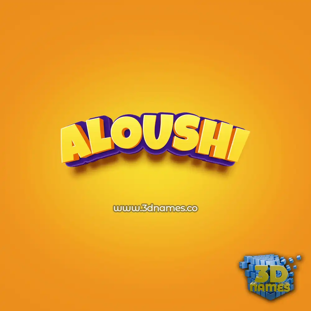 aloushi in Orange Toon style - 3D name wallpaper