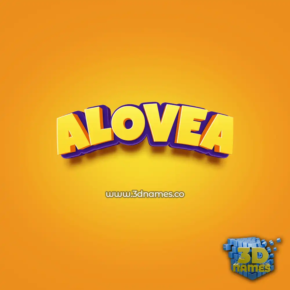 alovea in Orange Toon style - 3D name wallpaper