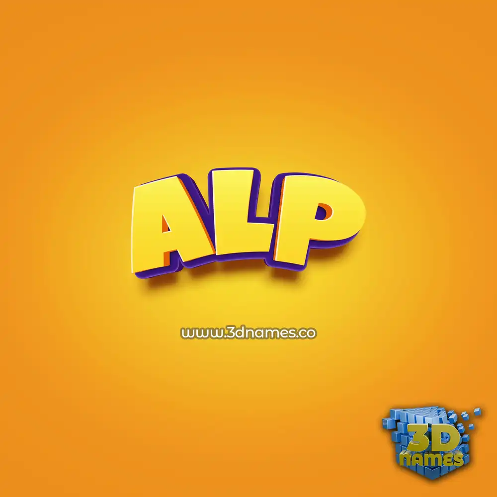 alp in Orange Toon style - 3D name wallpaper
