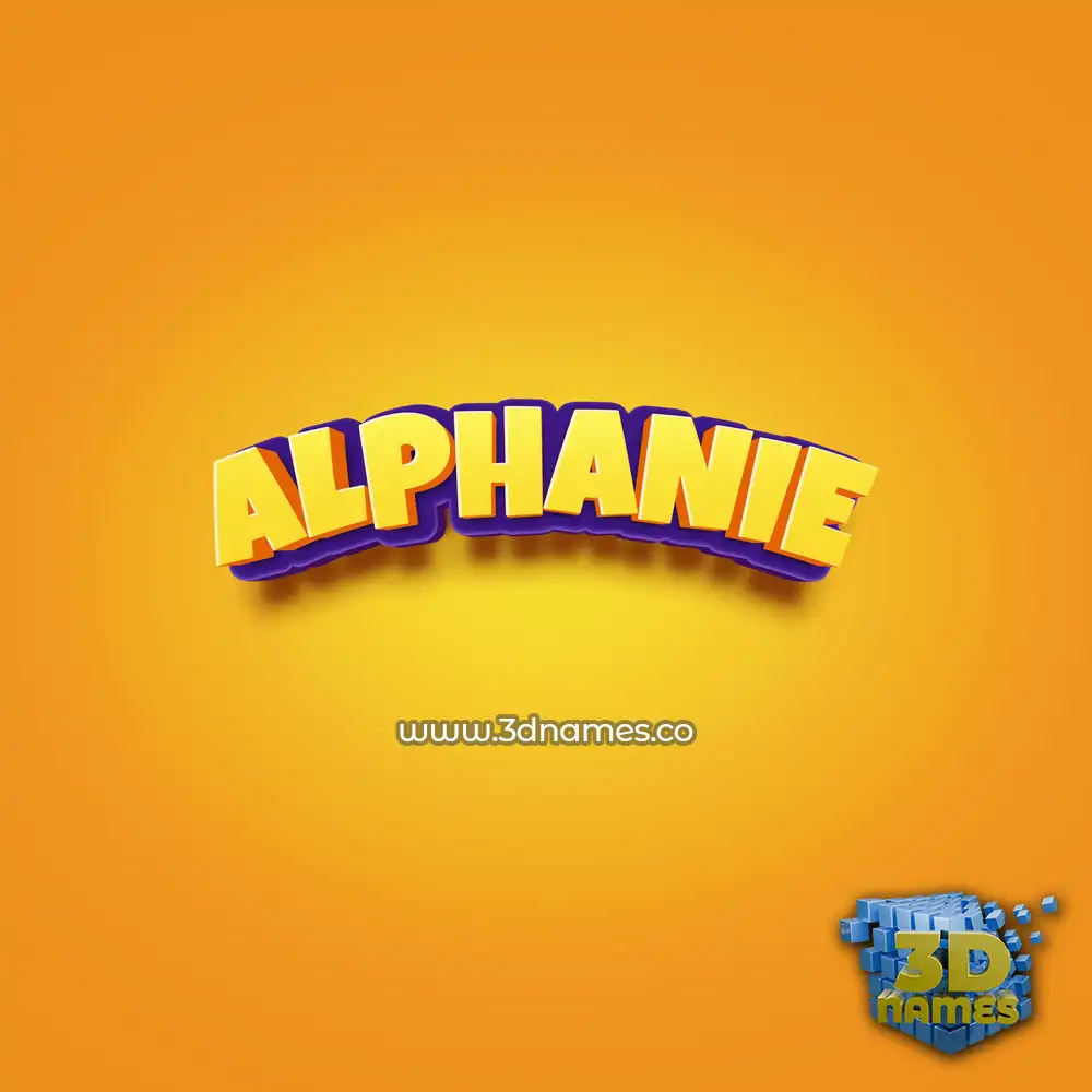 alphanie in Orange Toon style - 3D name wallpaper