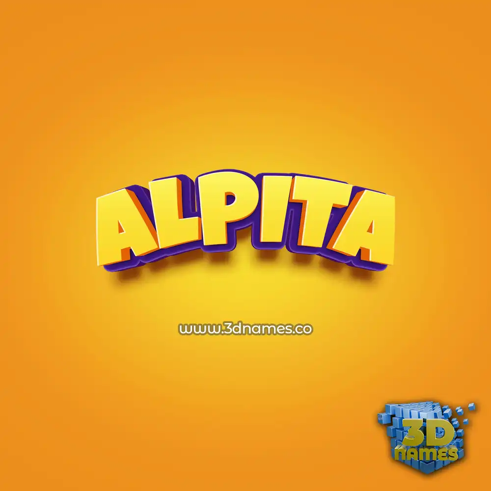 alpita in Orange Toon style - 3D name wallpaper