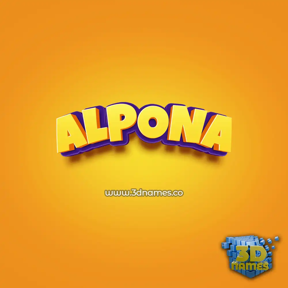 alpona in Orange Toon style - 3D name wallpaper
