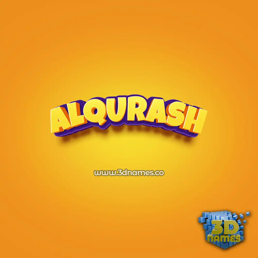 alqurash in Orange Toon style - 3D name wallpaper