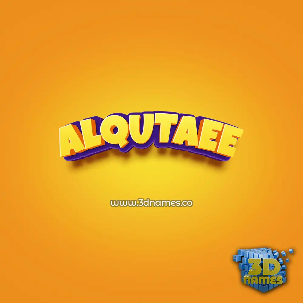 alqutaee in Orange Toon style - 3D name wallpaper