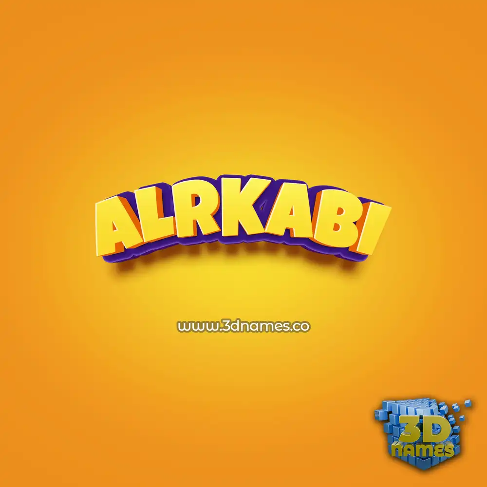 alrkabi in Orange Toon style - 3D name wallpaper