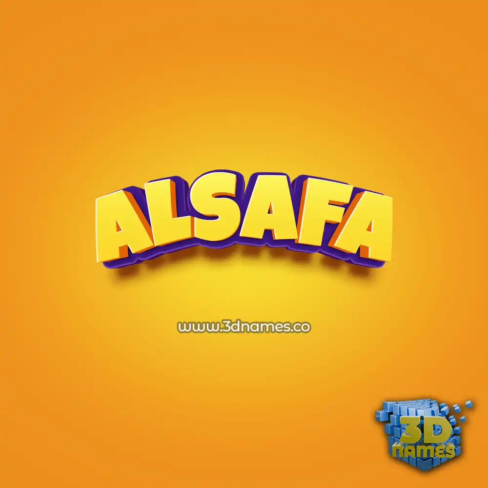 alsafa in Orange Toon style - 3D name wallpaper