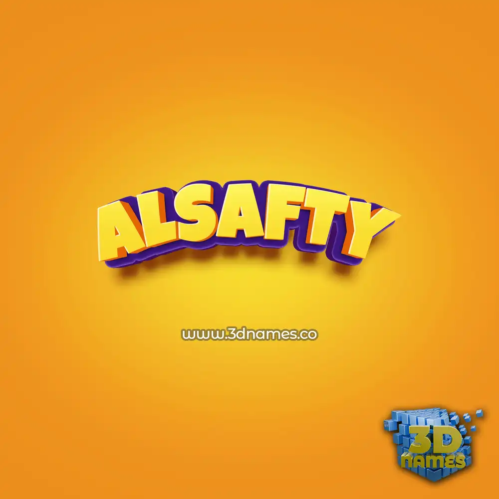 alsafty in Orange Toon style - 3D name wallpaper