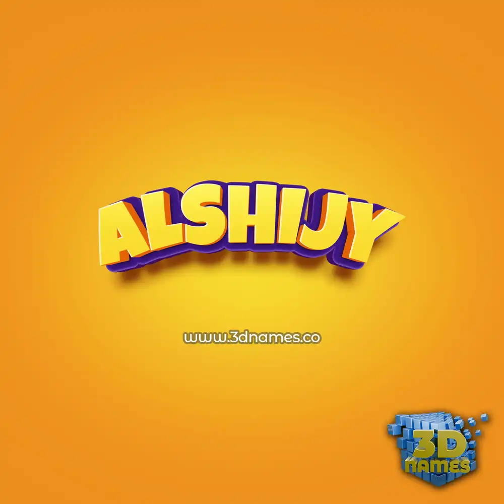 alshijy in Orange Toon style - 3D name wallpaper