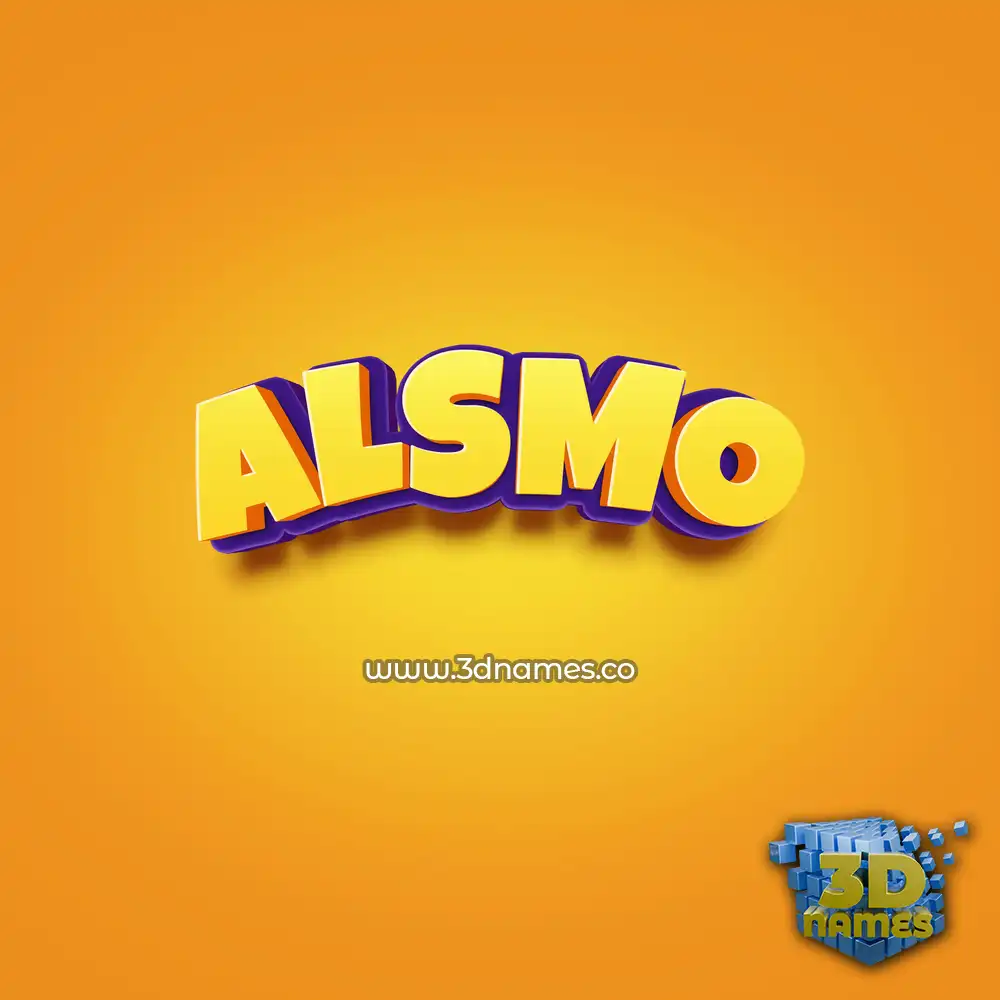 alsmo in Orange Toon style - 3D name wallpaper