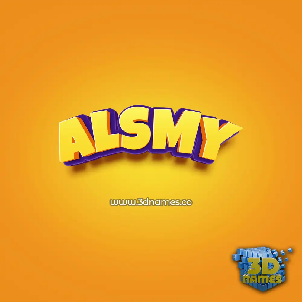 alsmy in Orange Toon style - 3D name wallpaper