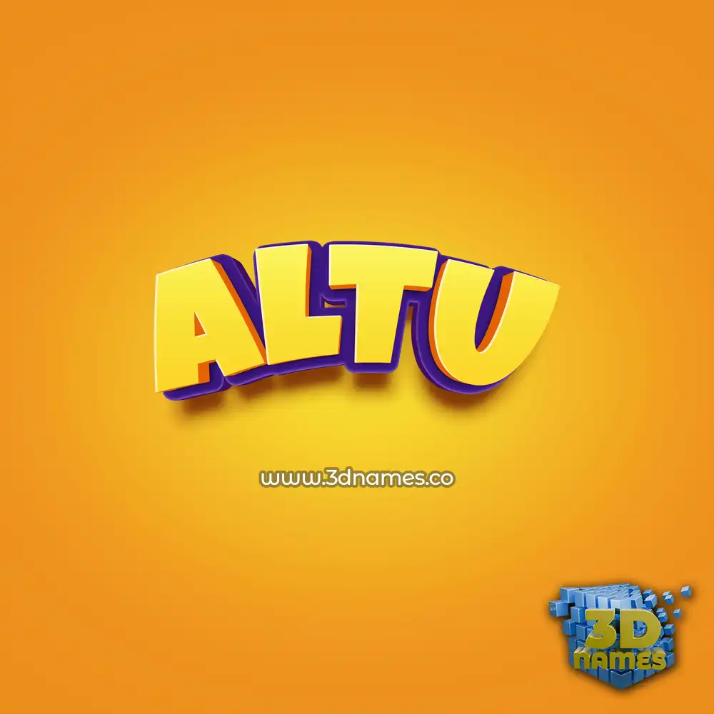 altu in Orange Toon style - 3D name wallpaper
