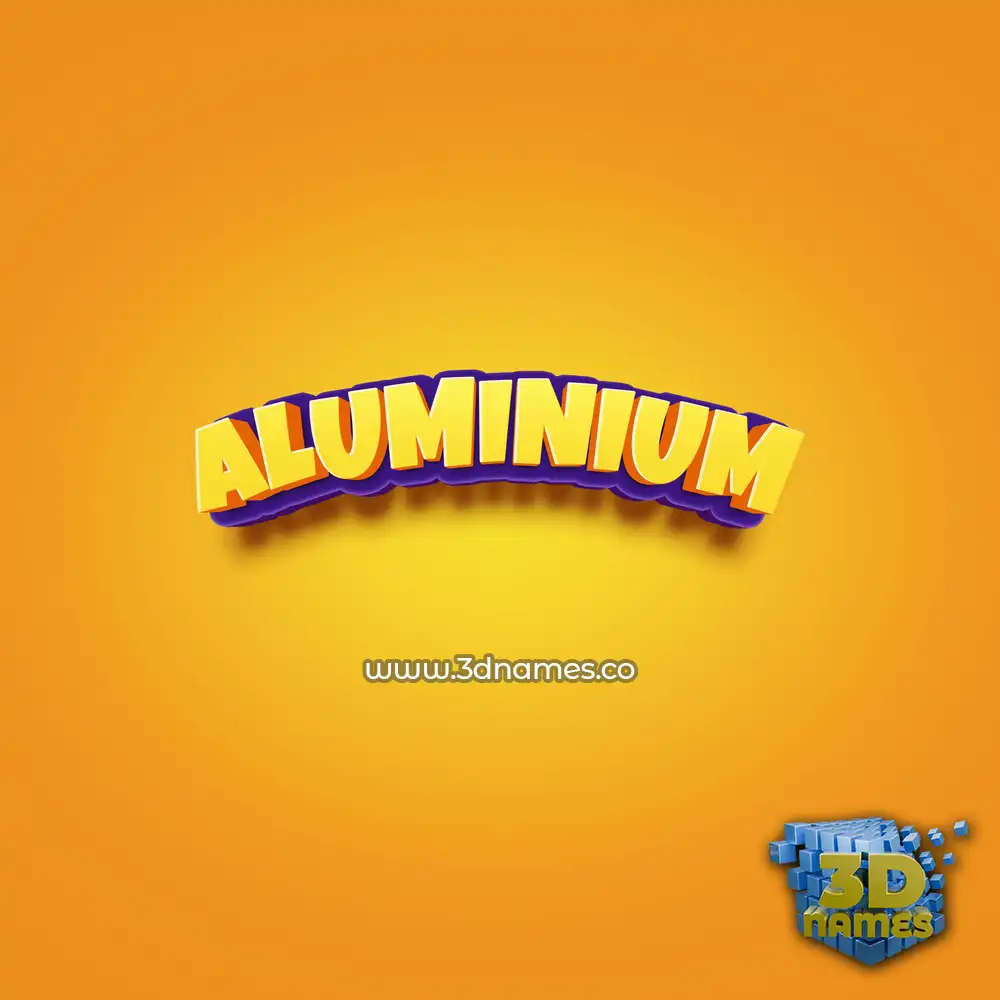 aluminium in Orange Toon style - 3D name wallpaper