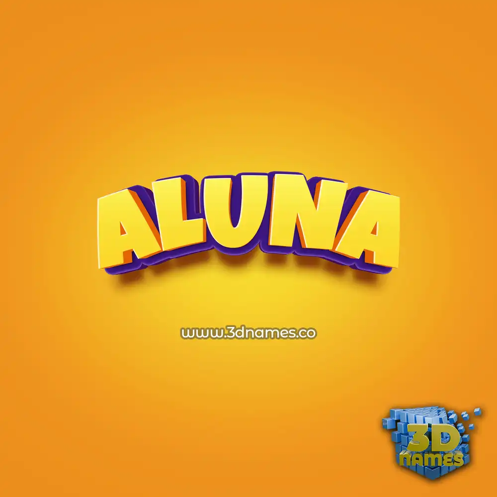 aluna in Orange Toon style - 3D name wallpaper