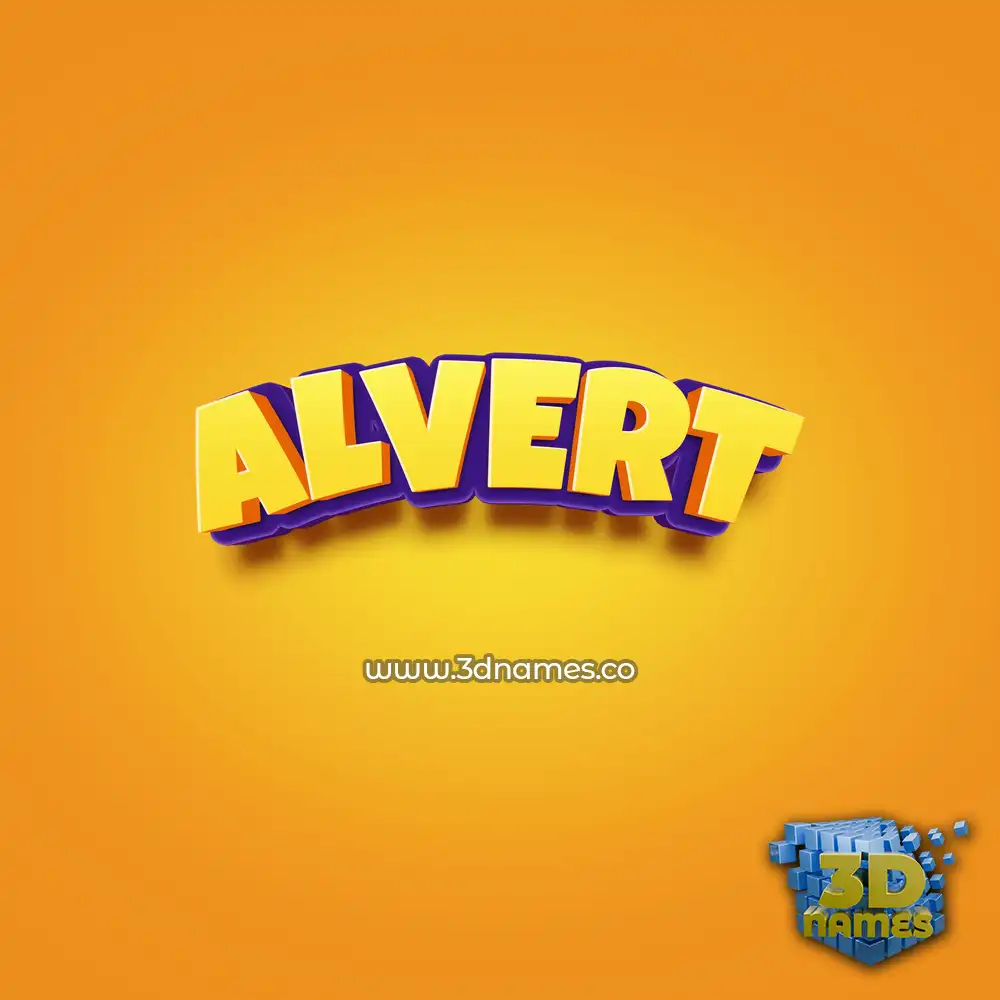 alvert in Orange Toon style - 3D name wallpaper