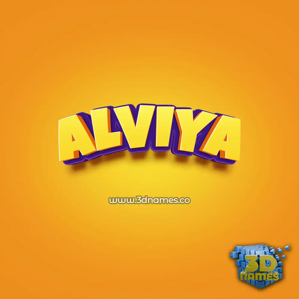 alviya in Orange Toon style - 3D name wallpaper