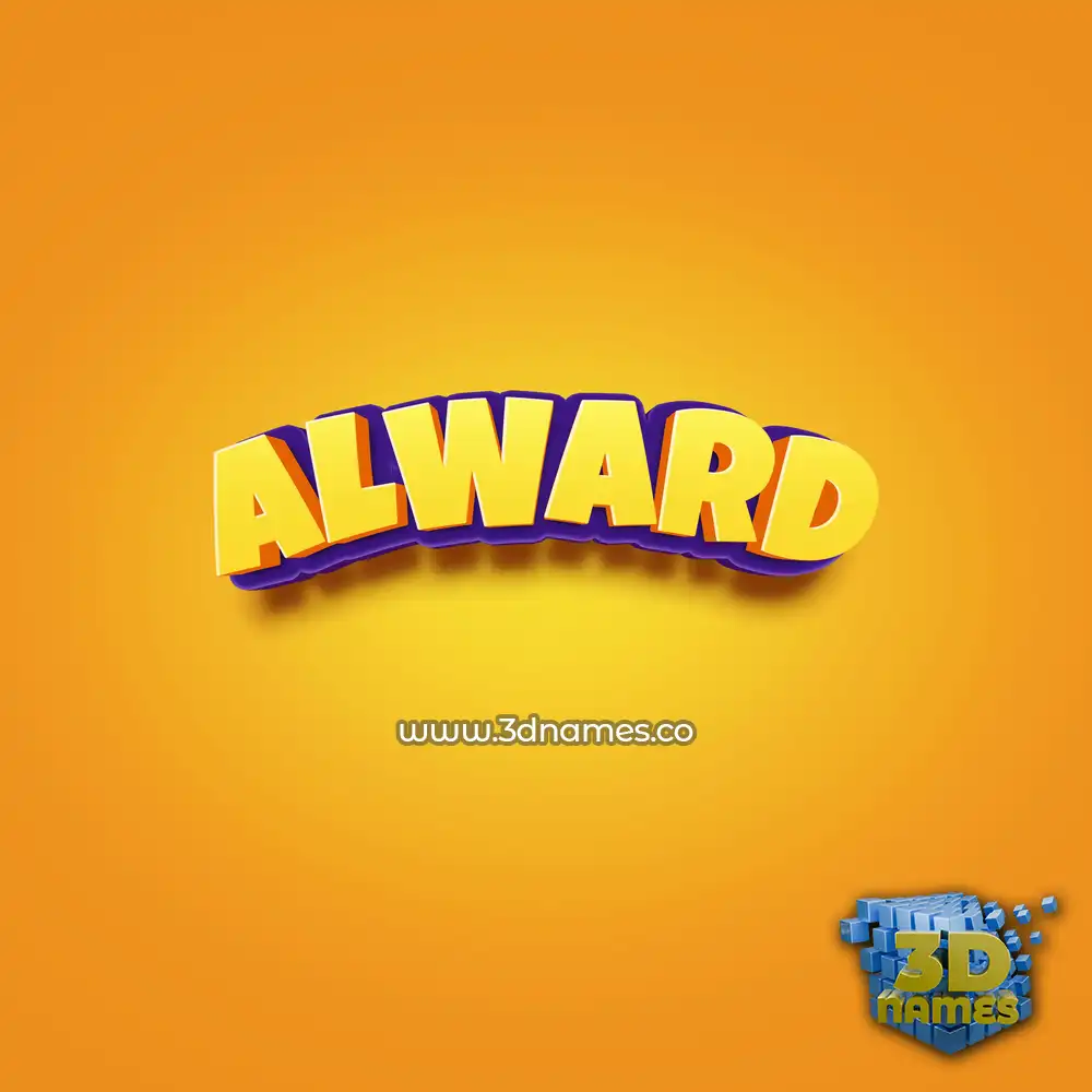 alward in Orange Toon style - 3D name wallpaper