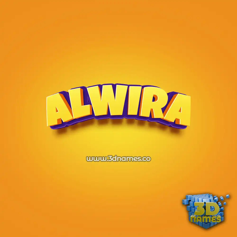 alwira in Orange Toon style - 3D name wallpaper