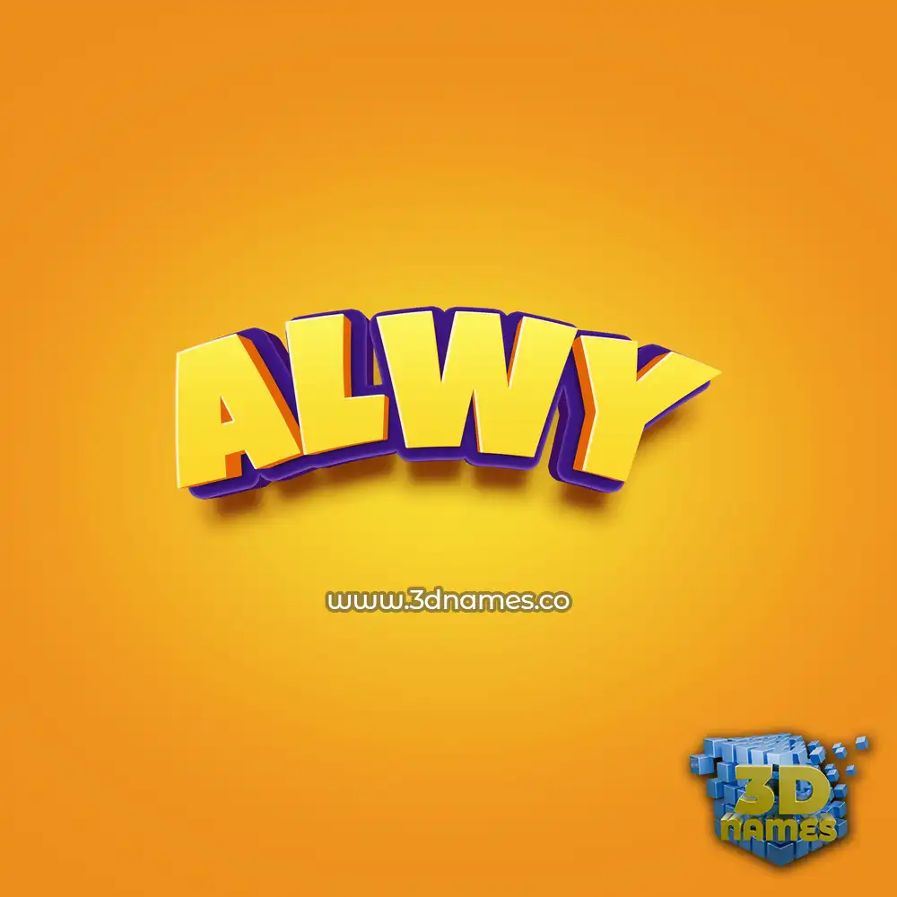 alwy in Orange Toon style - 3D name wallpaper