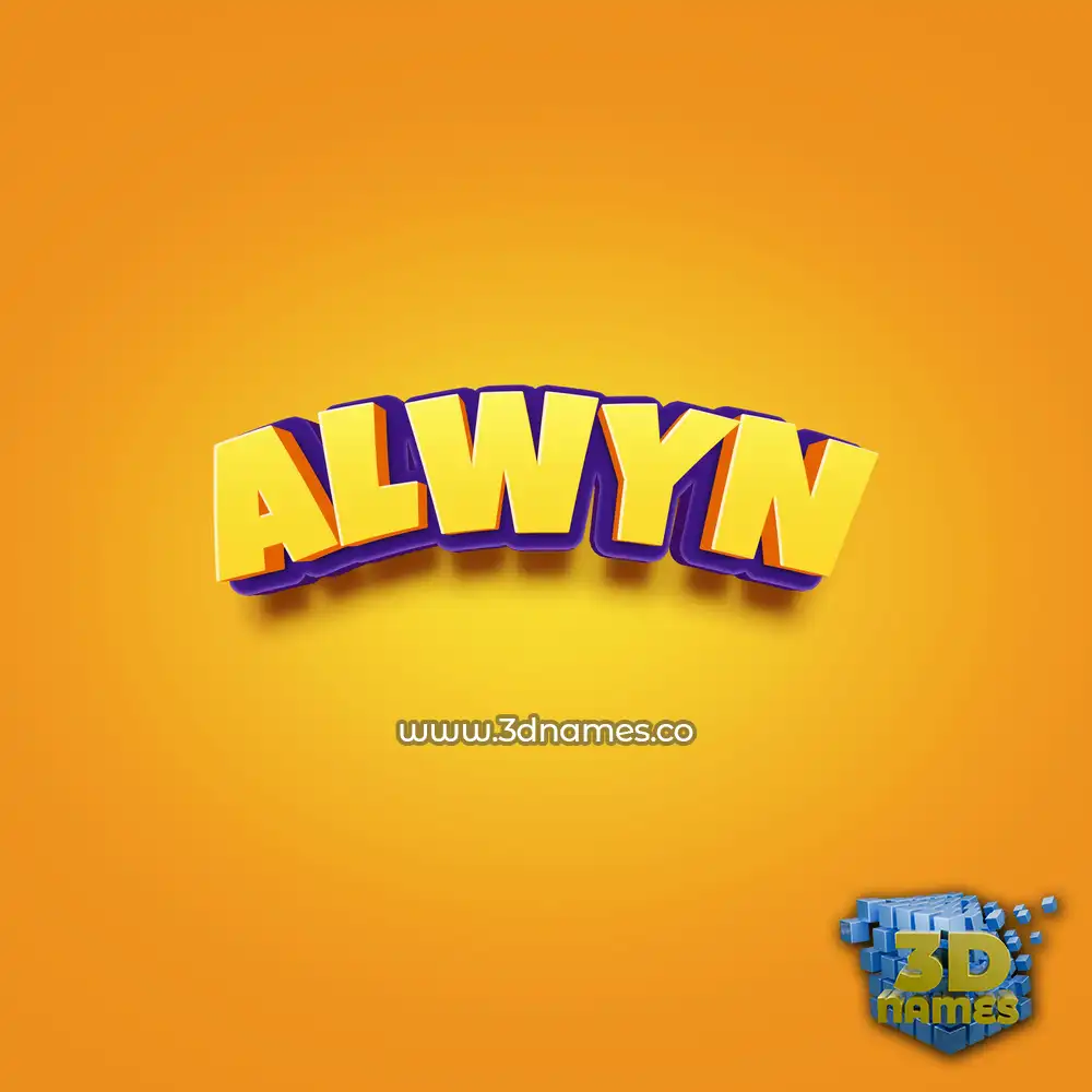 alwyn in Orange Toon style - 3D name wallpaper