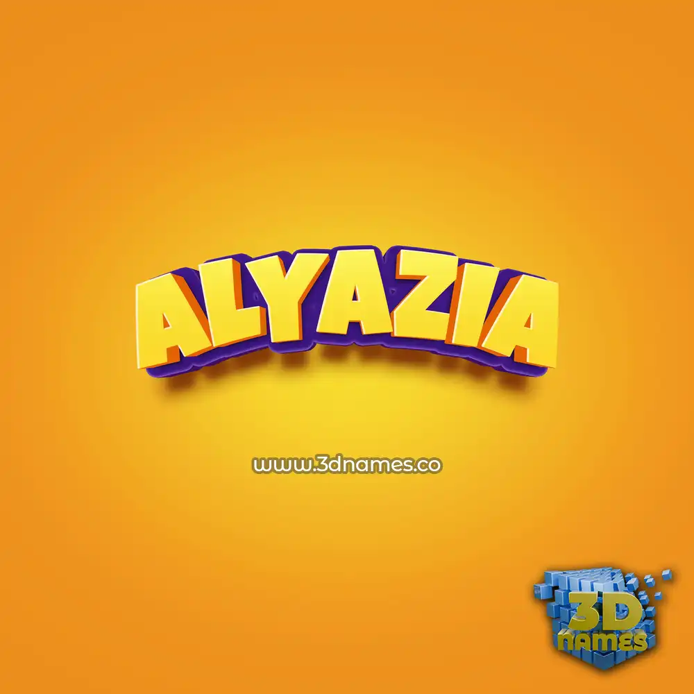 alyazia in Orange Toon style - 3D name wallpaper