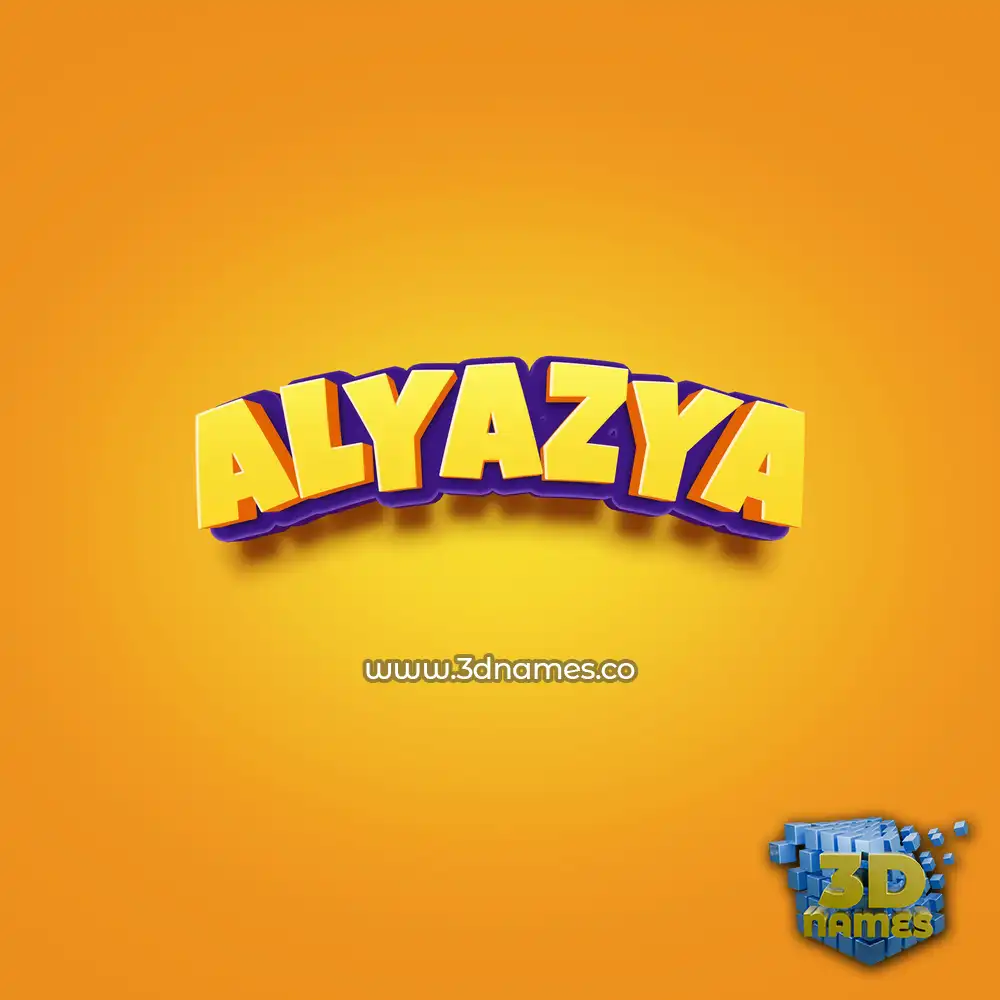 alyazya in Orange Toon style - 3D name wallpaper