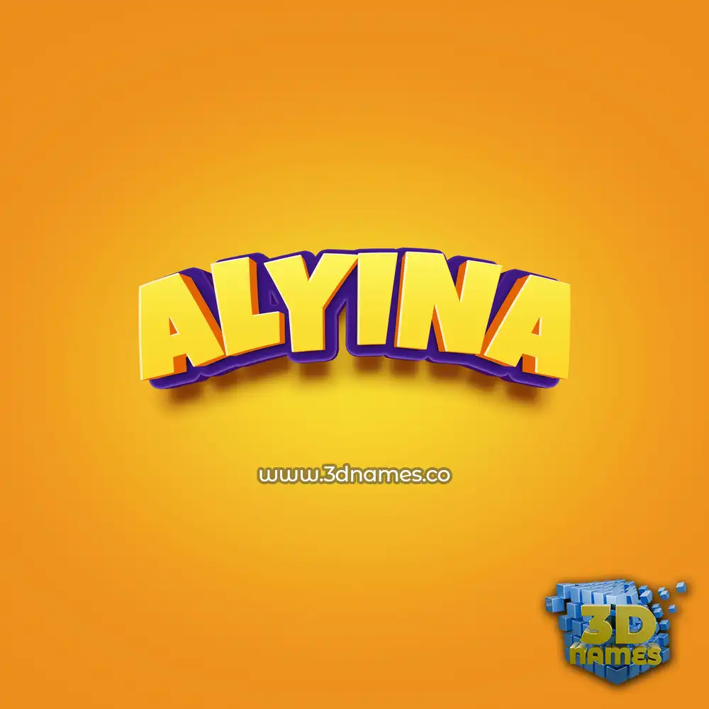 alyina in Orange Toon style - 3D name wallpaper