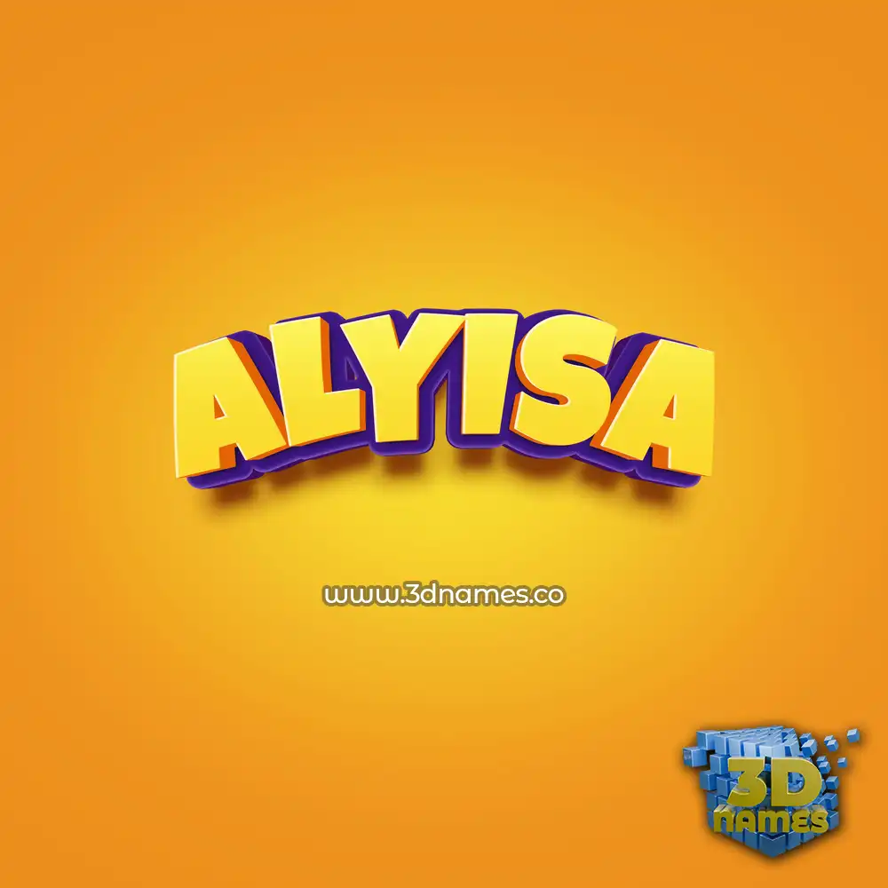 alyisa in Orange Toon style - 3D name wallpaper