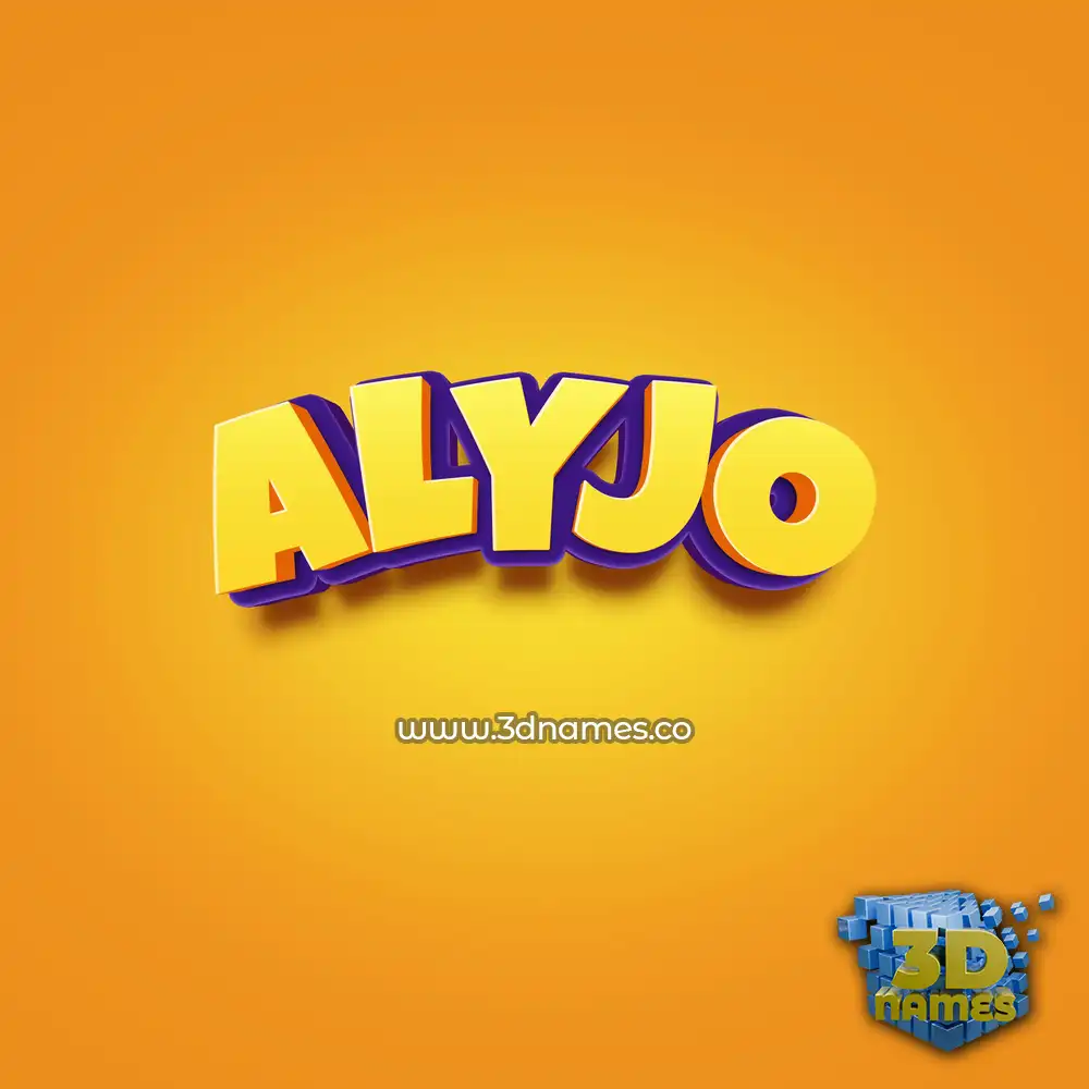 alyjo in Orange Toon style - 3D name wallpaper