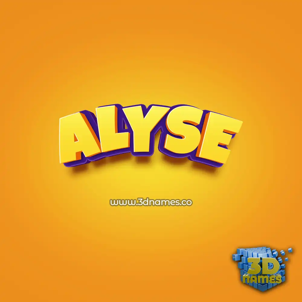 alyse in Orange Toon style - 3D name wallpaper