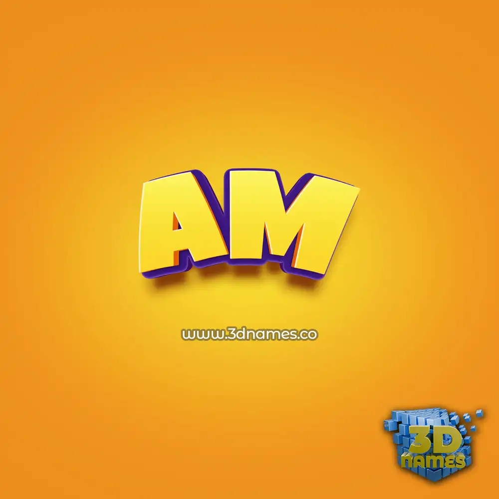 am in Orange Toon style - 3D name wallpaper