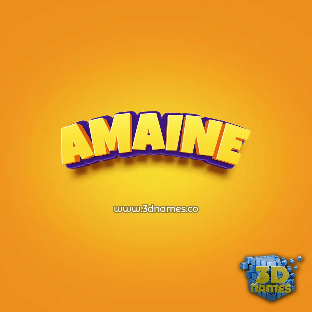 amaine in Orange Toon style - 3D name wallpaper