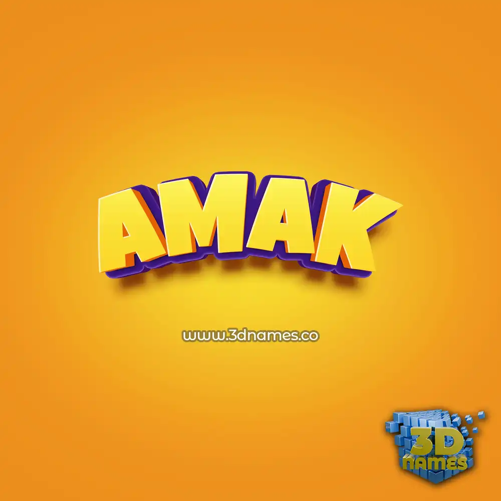 amak in Orange Toon style - 3D name wallpaper