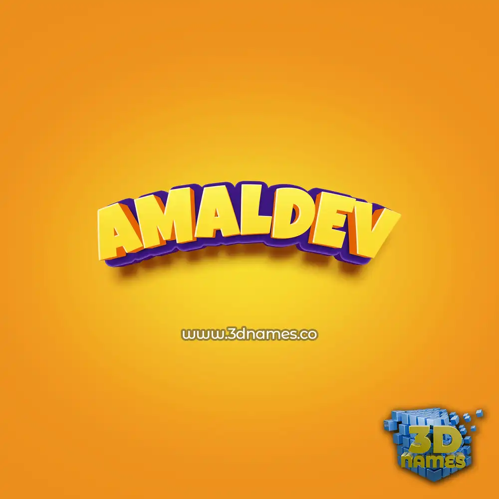 amaldev in Orange Toon style - 3D name wallpaper