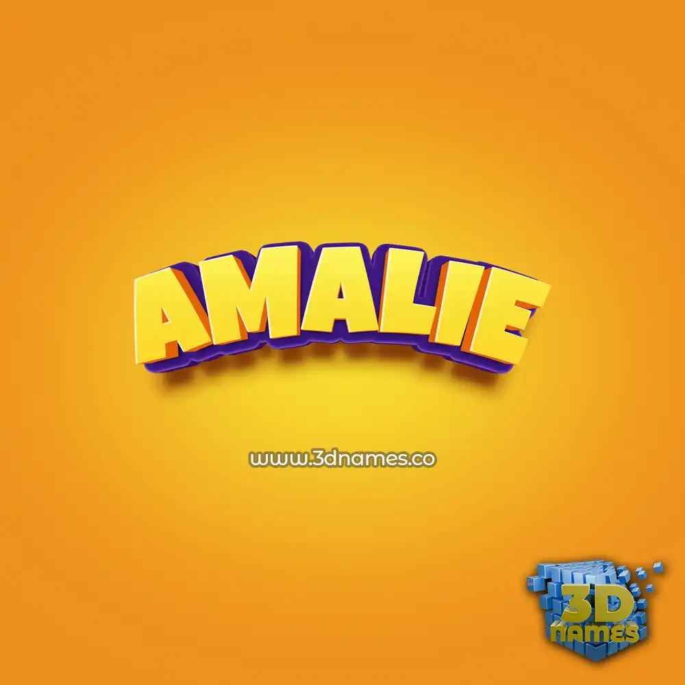 amalie in Orange Toon style - 3D name wallpaper