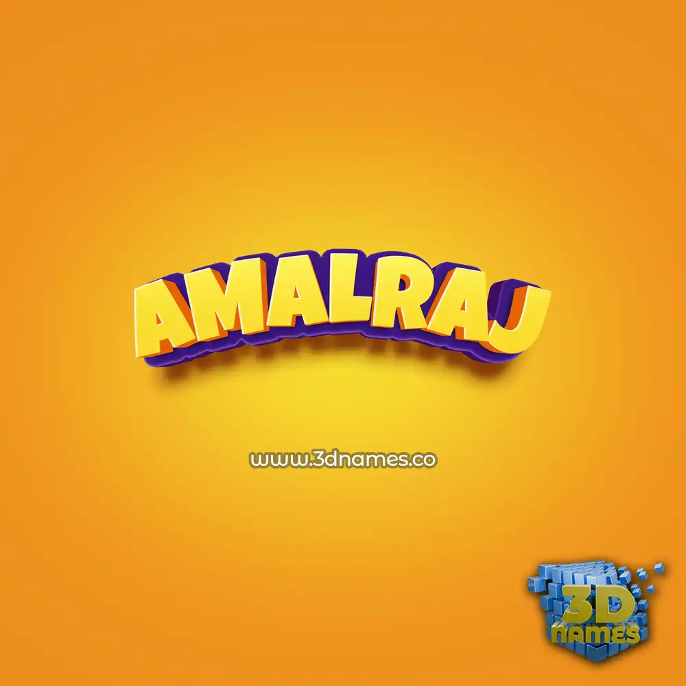 amalraj in Orange Toon style - 3D name wallpaper