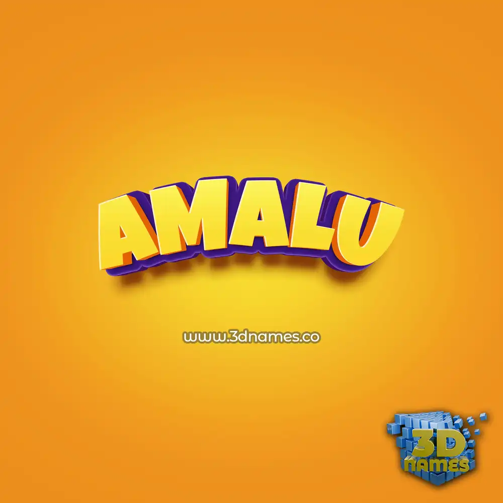 amalu in Orange Toon style - 3D name wallpaper