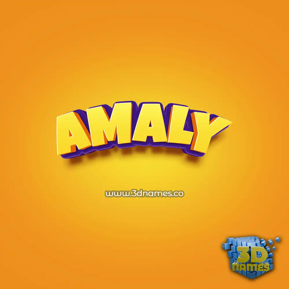 amaly in Orange Toon style - 3D name wallpaper