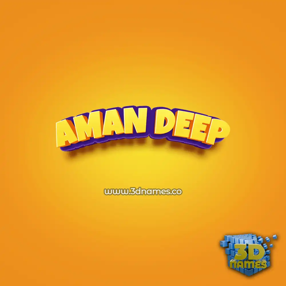 aman deep in Orange Toon style - 3D name wallpaper