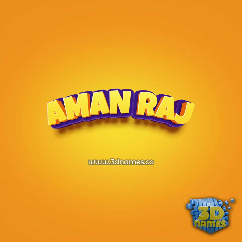 aman raj in Orange Toon style - 3D name wallpaper