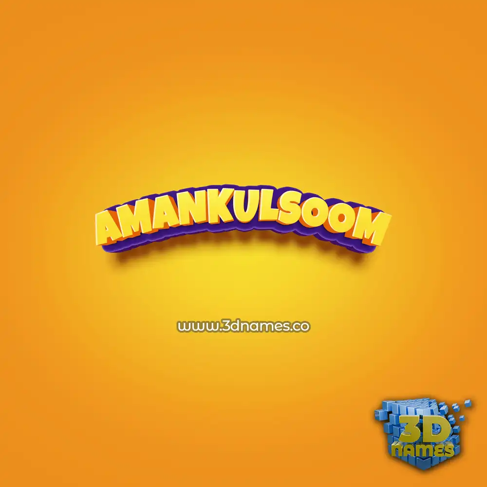 amankulsoom in Orange Toon style - 3D name wallpaper